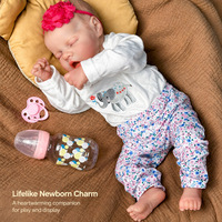Poupée Reborn de 18 pouces en vinyle, cheveux enracinés, réaliste, nouveau-né fille, avec tenue barboteuse et accessoires Y-Z026