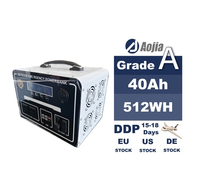 High Capacity Portable Power Station 40Ah LiFePO4 MPPT 512WH Solar Generator Pure Sine Wave AC Energy Storage External Battery