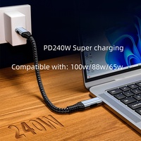 Cable USB4 DFX Chapado en Oro de 1M 240W 40Gbps Tipo C a C Compatible con TB4 y E-Marker para Monitor de Juegos, Mini PC y Steam Deck