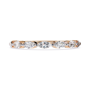 Bague de style Art Déco vintage avec diamant de laboratoire taille marquise et détails en milgrain - Product Image 1