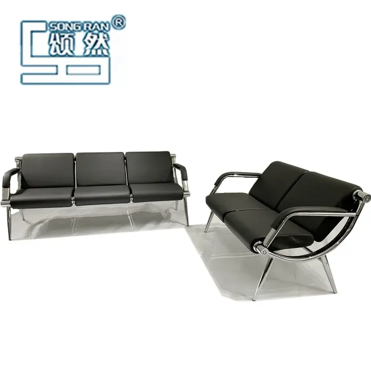 Entreprise canapé meubles de bureau haut de gamme en cuir de mode simple bureau canapé usine ensemble de canapé en acier