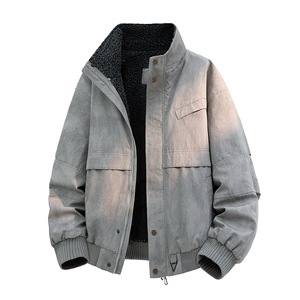 <span class=keywords><strong>M</strong></span>-4XL 男士秋冬新款飞行员夹克立领加厚双面穿街头服饰心形图案 - Product Image 4