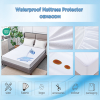 Protection de matelas imperméable anti-punaises de lit en tissu éponge doux polyester-coton, personnalisable, pour approvisionnement en gros usine