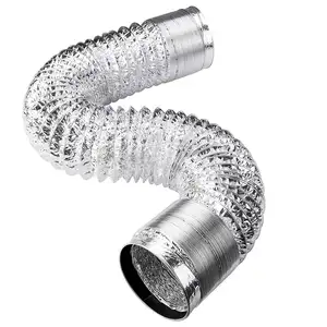 Flexible Ducting Sliver Durable Aluminum Duct Ventilation Air Hose Pipe For Rooms House Vent