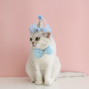 Collier à nœud <span class=keywords><strong>papillon</strong></span> à paillettes pour chat, <span class=keywords><strong>chien</strong></span>, lapin, avec dentelle florale, pour anniversaire, <span class=keywords><strong>mariage</strong></span>, toutes saisons, chapeau, accessoire de tête, ensemble féerique - Product Image 5