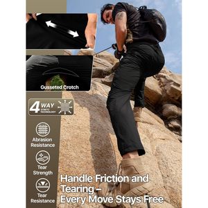 Pantalon de randonnée pour homme, léger, extensible, en nylon imperméable, séchage rapide, pour voyages en plein air, pêche, anti-UV, coupe classique - Product Image 4