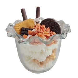 Glass <b>Cup</b> Dessert Scented Candle Simulation Fruit Yogurt Ice Cream Soy Wax Decor Gift - Product Image 6