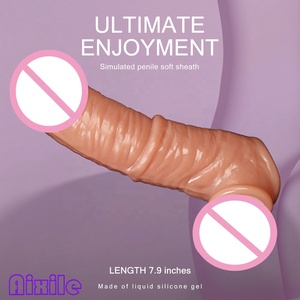 Manchon réaliste en silicone pour pénis, extenseur <span class=keywords><strong>de</strong></span> pénis, gaine pour pénis, jouet pour adultes, manchon d'extension pour hommes, jouets sexuels pour hommes et couples - Product Image 1