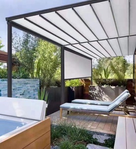 Aluminum Alloy Frame PVC Fabric Motorized Remote Control Retractable Patio Sun Shade <strong>Awning</strong> <strong>Wall</strong> <strong>Mounted</strong>/Freestanding Design - Product Image 2