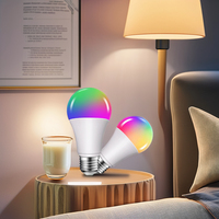 Ampoule LED Intelligente Tuya 9W E27 RGB 3000-6500K Dimmable avec Bouton Manuel Wi-Fi pour Contrôle par Application AC 85-265V Éclairage Domestique