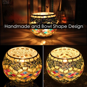 Quemador de aceite de vidrio mosaico, quemador de aceite esencial, calentador, portavelas, tarro de cera - Product Image 3