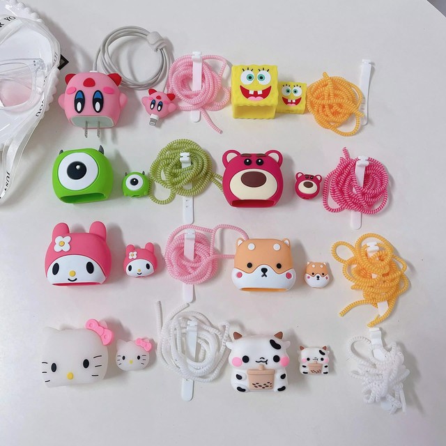 3D Encantadores Cartoon Protector 18w 20w EU US Venta Al Por Mayor Personalizado De Cargador Para iphone Charger case Cover