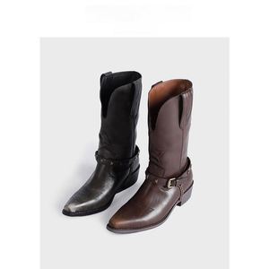 Botas Retro de Invierno para Mujer, Botas de Motociclista con Tacón de Bloque - Product Image 2