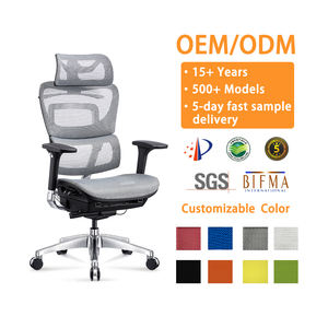 Nouvelle conception de chaise de bureau ergonomique de direction, pivotante, à dossier haut, en tissu maillé confortable, de style moderne, blanche, de qualité supérieure. - Product Image 5