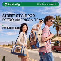 Sac à dos de transport pour animaux de compagnie Touchdog 360 View, durable, grande capacité, en plastique et polyester, respirant, pour chat et chien, idéal pour les voyages
