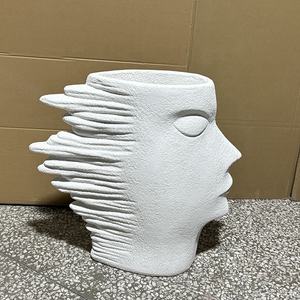 Ornamen Pot Tanaman Lantai Berbahan Fiberglass dengan Finishing Batu Pasir Gaya Art Deco untuk Penggunaan Dalam/Luar Ruangan, Taman Rumah, dan Lanskap - Product Image 5