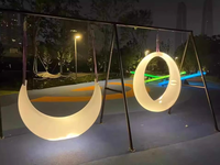 Chaise suspendue LED RGB solaire en forme de croissant de lune pour extérieur, IP65, pour jardin, parc, décoration de Noël, mobilier décoratif