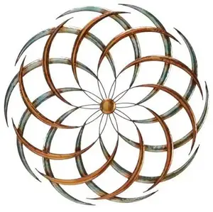 Patio Garden Indoor Outdoor Life Sacred Geometry Sculpture Metal Wall Art Big Bang Sun Decor Iron Wall Decor