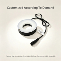 Diffuseur de lumière annulaire LED pour vision industrielle avec câble, éclairage industriel à uniformité élevée pour inspection automatisée, marque DC