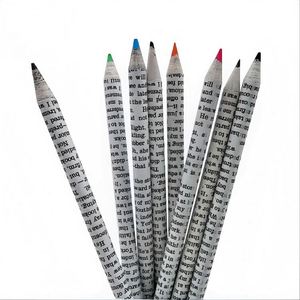 Crayons de couleur en papier recyclé à 100 % (papier journal anglais), vente en gros d'usine, crayons en vrac fabriqués à partir de papier pour l'école, le bureau et la promotion - Product Image 2