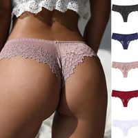 Celana Dalam Wanita Ukuran Besar Model Low-Waisted Tanpa Jahitan, Seksi dengan Renda, Model Thong Tanpa Jahitan