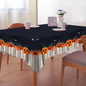 Halloween Stampato Rettangolare Tablel Panno Tessuto In Poliestere Della Copertura di Tabella Impermeabile Ornamenti Tovaglia Casa Della Decorazione Del Partito