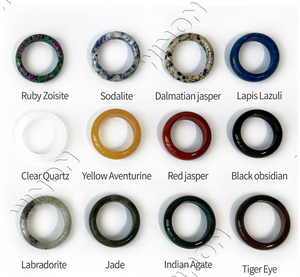 Anillo de Banda de Cristal Natural de Lapislázuli, Ojo de Tigre, Jade, Ágata y Obsidiana para Mujeres y Hombres, Anillos de Piedras Preciosas Naturales, Regalo de Joyería - Product Image 3