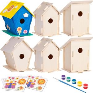 Neliblu DIY Nichoirs en bois Creative Arts and Crafts Set pour enfants et adultes-Kits de nichoir en bois inachevé - Product Image 6
