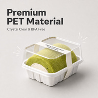 Boîte à gâteau rectangulaire en plastique PET de qualité alimentaire avec couvercle transparent, personnalisable avec logo, pour emballage de gâteau roulé et sandwichs