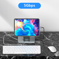 Hubs USB Multifuncionales 10 en 1 de Aleación de Aluminio con Soporte para Tablet PC/Laptop, Base de Enfriamiento Plegable Tipo C para Escritorio
