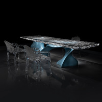Table basse en cristal Ice-Feel, style matinale lueur d'aube, mobilier de salon de luxe pour maisons modernes et villas de prestige