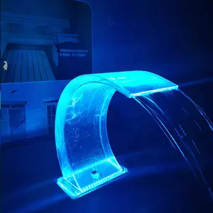 Üretici doğrudan tedarik ev iç dekorasyon küçük şeffaf akrilik LED yüzme havuzu şelale