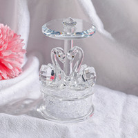 Ornement de bureau en cristal doux de luxe léger, paire de cygnes en cristal, cadeaux charmants, figurine en verre scintillante, artisanat en verre