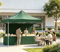 Tente pliante certifiée CE, imperméable et ignifuge, avec impression publicitaire personnalisée pour salons professionnels et événements en plein air