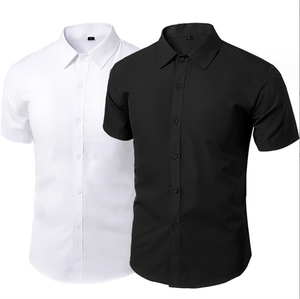 Camicia da uomo a maniche corte monopetto, non stirabile, casual elegante, in poliestere, all'ingrosso dalla fabbrica cinese - Product Image 1