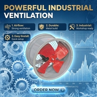 Ventilateur d'extraction axial industriel mural à haut débit d'air, extracteur d'air à conduit rond de 14 pouces en métal 350W pour usine
