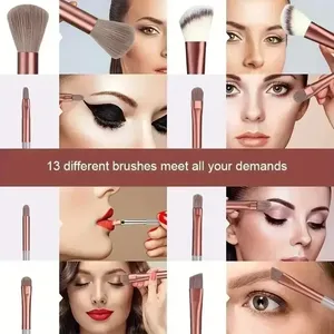 Set de Brochas de Maquillaje Profesional - Brochas Cosméticas Suaves y Esponjosas para Base, Polvo, Sombra de Ojos y Difuminado, Herramientas de Belleza - Product Image 4