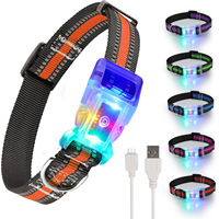 Collier pour chien LED rechargeable par USB, coloré, lumineux, réfléchissant, réglable en nylon, pour la sécurité nocturne, la marche et la randonnée