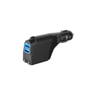 Adaptateur USB 2 en 1 pour <span class=keywords><strong>voiture</strong></span> et prise murale, prise pliable, 2.1A double USB, certifié ETL, chargeur ignifuge avec protection OTP/OVP, QC3.0 mobile - Product Image 6