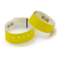 Pulsera NFC de papel Tyvek usada una vez con logotipo personalizado de 13,56 MHz para control de acceso a entradas de eventos