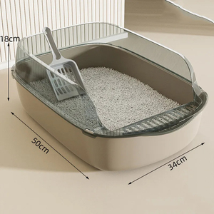 Caja de Arena para Gatos Qbellpet, Fabricada a Medida, de Gran Capacidad, Semicerrada, de Plástico, Inodoro para Mascotas, a Prueba de Derrames - Product Image 4