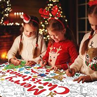 Cadeau de noël géant 31.4X43.3 pouces couverture de table noël coloriage affiche vacances grande nappe à colorier salle de classe fête à la maison