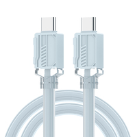 Kabel pengisi daya Cepat silikon Tipe C PD desain terbaru 2025 60W/27W kabel Iph transparan kabel tipo C untuk android untuk IPH C-C