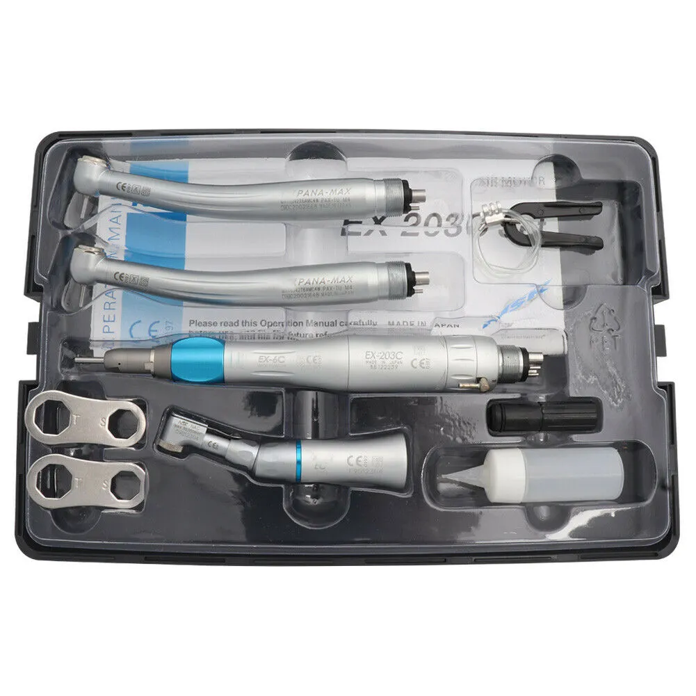 dental handpiece equipments 1 set low speed handpiece set/2 pcs push button high speed air turbine handpiece 2h / 4h