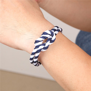 Pulsera de cuerda de vela para hombre, venta al por mayor, cierre magnético de acero inoxidable, pulsera tejida de nailon con nudo de cuerda Náutica para hombre - Product Image 6