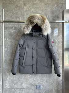 Giacca Invernale da <span class=keywords><strong>Uomo</strong></span> Stile Classico Alta Qualità Calda Antivento <span class=keywords><strong>con</strong></span> Pelliccia di Coyote Parka Canadese - Product Image 6
