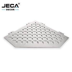 Inbouw hoekdoucheplank van roestvrij staal met volledig olijfpatroon afvoer, driehoekige/diamantvormige badkamer opbergbak - Product Image 2