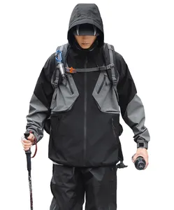 Jaqueta de chuva com capuz para homens, impermeável para escalada e caminhada, corredor, ciclismo, corta-vento, impermeável para bicicletas, casaco corta-vento