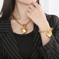 Article tendance, chaînes minimalistes multifonctionnelles en forme de O, fermoir OT, cœur, plaqué or 18 carats, acier inoxydable, bijoux de mode pour femmes, bracelets