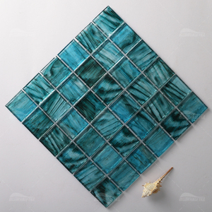 Bluwhale gạch Phật Sơn nhà máy khách sạn Spa màu hổ phách gạch thủy tinh khảm Silicone khớp nóng chảy gạch khảm thủy tinh bể bơi - Product Image 3